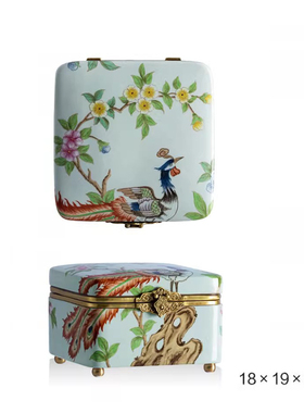 欧式奢华美式玄关陶瓷罐子装饰盒