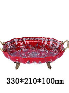 欧美式奢华果盘托盘法式装饰摆件