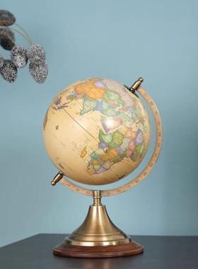 进口欧美式地球仪 法式黄铜摆件 复古典办公室样板间书房奢华装饰