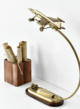 欧式美式法式黄铜飞机摆件装饰品