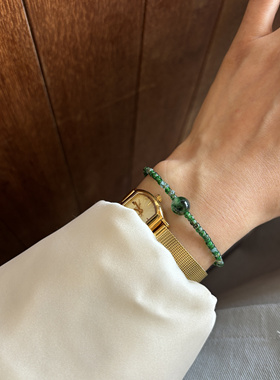 天然石搭配捷克珠素净串珠手链