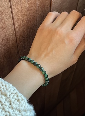 天然绿虎眼石中式手串原创手作