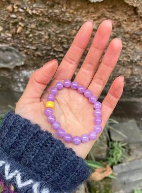 女海蓝宝天然石中式紫色手链气质