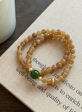 天然石搭配沙金新中式国风手链