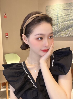 优雅交叉麻花发箍女高级感