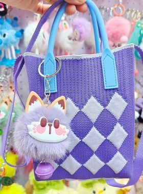 DIY可爱铃铛招财猫毛绒钥匙扣
