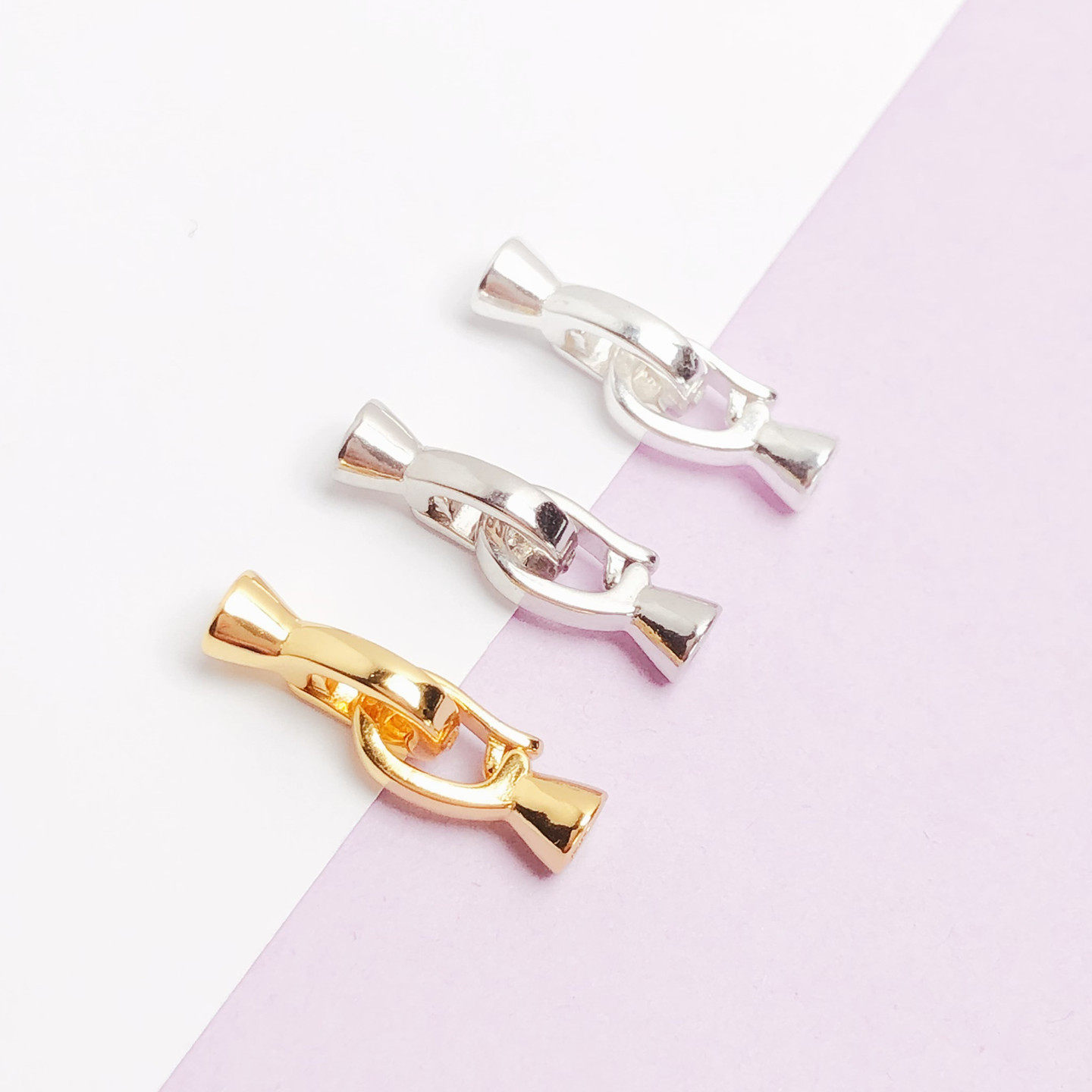 S925纯银珍珠项链扣头搭扣接头diy手工手链连接双环光面加厚尾扣,淘宝优惠券,粉丝福利购,淘宝优惠卷