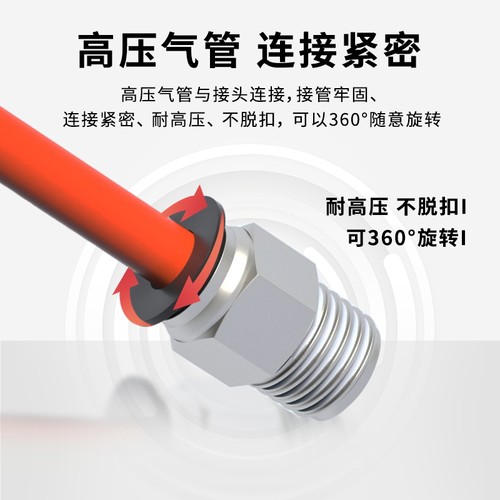 气管快速接头PC12直通气动6快插空压机高压G牙8mm气泵接头02分NPT - 图1