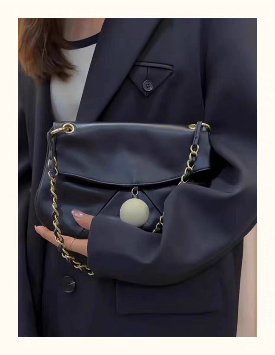 乒乓球包小香风Vintage中古款真皮链条包高级感复古红单肩腋下包,淘宝优惠券,粉丝福利购,淘宝优惠卷