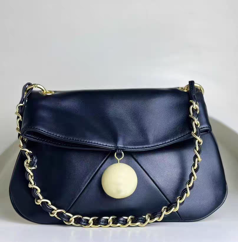 乒乓球包小香风Vintage中古款真皮链条包高级感复古红单肩腋下包,淘宝优惠券,粉丝福利购,淘宝优惠卷