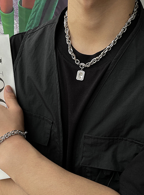 钛钢男嘻哈潮流不掉色