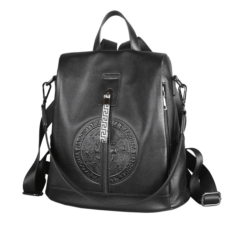 女2020新款头层牛皮韩版防盗双肩包 好奇马双肩背包