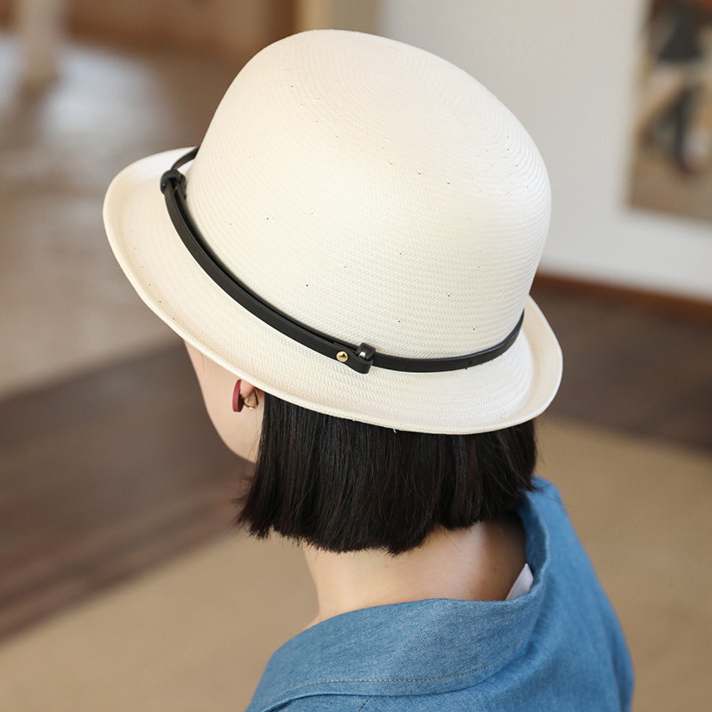 白色礼帽法式卷边气质名媛女式草帽 mauropoli帽子