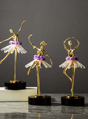 铜装饰品轻奢客厅芭蕾舞女孩摆件