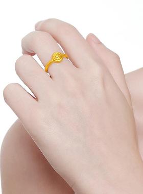 越黄南沙金生肖虎戒指铜镀金卡环通趣GJ-251小老虎萌本命年金虎指