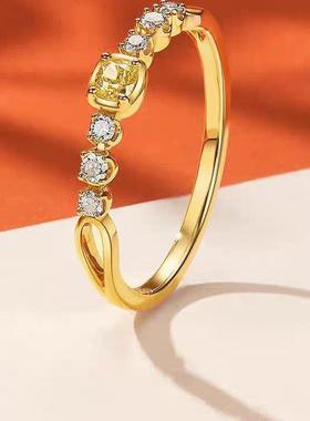 越点24.12.05南沙金糖戒指轻奢高级感黄女钻活口可调节钻指环百搭