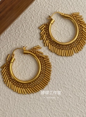 波西米亚风格民族大太阳耳圈夸张度假海滩耳环耳扣