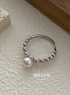 开口淡水珍珠925纯银好品质ins