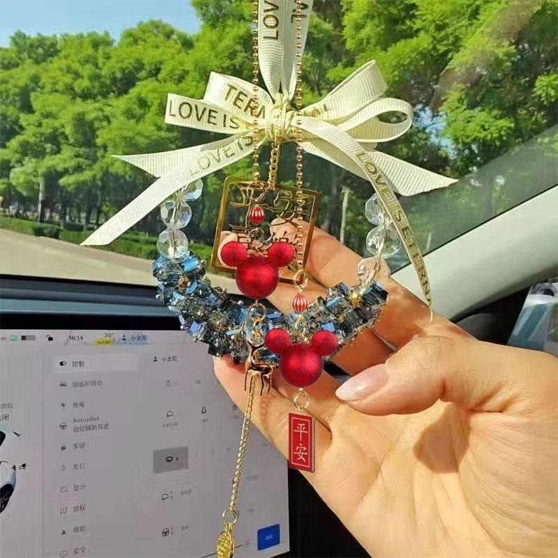 汽车挂件手工编制创意抖音热销车载挂件网红水晶车内挂饰后视镜,淘宝优惠券,粉丝福利购,淘宝优惠卷