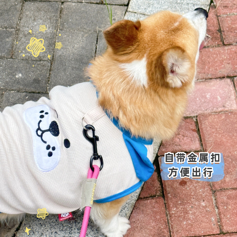 宠物夏季衣服华夫格狗狗背心自带牵引口柯基背心舒适透气猫咪衣服,淘宝优惠券,粉丝福利购,淘宝优惠卷