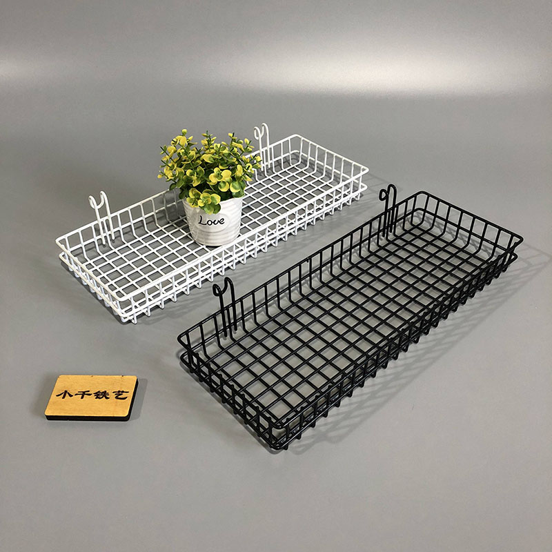 托盘挂篮挂钩 ins网红铁艺网格片收纳照片墙配件装饰品宿舍置物架 - 图1