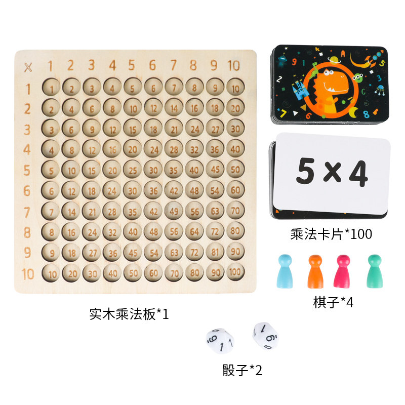 99乘法口诀表教具儿童桌游数字益智小学生亲子互动玩具九九乘法表