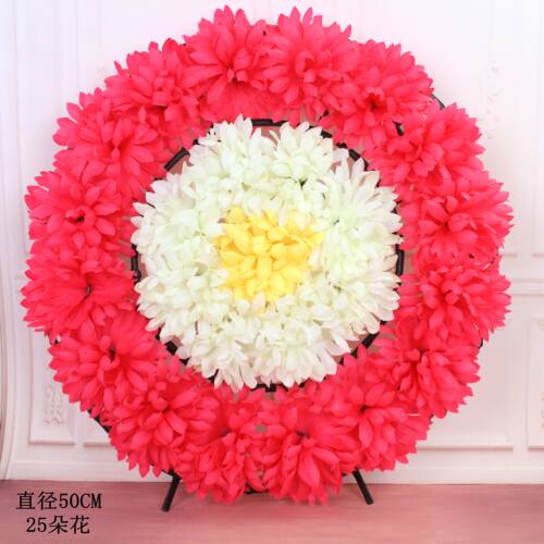 清明节塑料花祭祀用花菊花小花圈追悼陵园墓碑挂花扫墓花环奠仪用 - 图3
