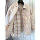 Diamond design niche shirt fake two-piece cotton jacket