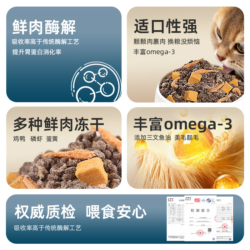 猫粮夹心鸡肉绒无谷鲜肉成猫幼猫全价通用主粮冻干猫粮 - 图3