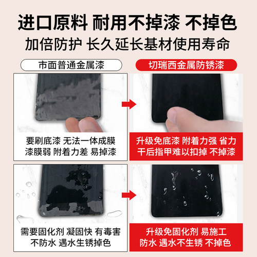 水性金属防锈漆防腐免除锈氟碳漆银粉漆白色黑色油漆铁门翻新改色 - 图1