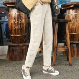 Вельветовые демисезонные бархатные штаны для школьников, в корейском стиле, свободный прямой крой