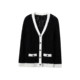 ອຸດສາຫະກຳໜັກ Hollow Contrast Color Loose V-Neck Knitted Cardigan