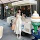 Han Yujia halter neck padded dress
