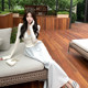 Han Yujia halter neck padded dress