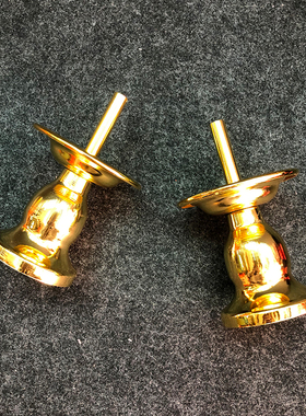 竹签蜡烛台供奉寺庙佛堂家用拜神明结婚喜庆插红蜡烛合金烛架一对