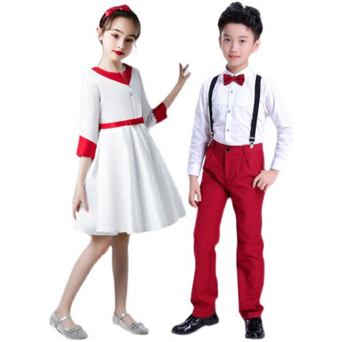出租中小学生服装诗歌朗诵比赛表演服夏季儿童合唱团演出服圣诞节 - 图3