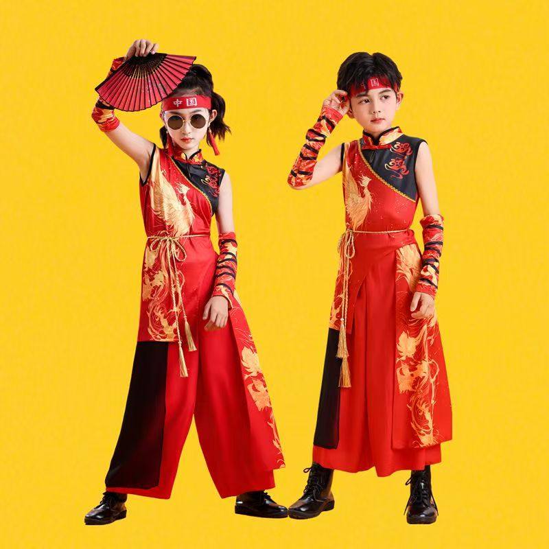 出租国潮演出服打鼓服儿童舞蹈走秀表演服套装爵士舞街舞青春活力,淘宝优惠券,粉丝福利购,淘宝优惠卷