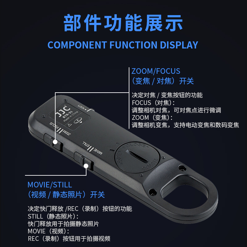 JJC适用索尼RMT-P1BT无线蓝牙遥控器ZVE1 A7M3 A7R4A A7M4 FX30 ZV1F ZV-1II A7C A6700 A7CR A7CII自拍视频-图1