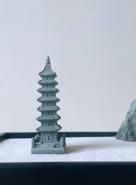 仿真国风景观小石亭摆件园艺花卉盆景造景文昌塔小亭子装饰小摆设