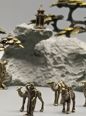 骆驼铜合金微景观装饰枯山盆景花盆造景摆件微雕精细迷你组合摆件