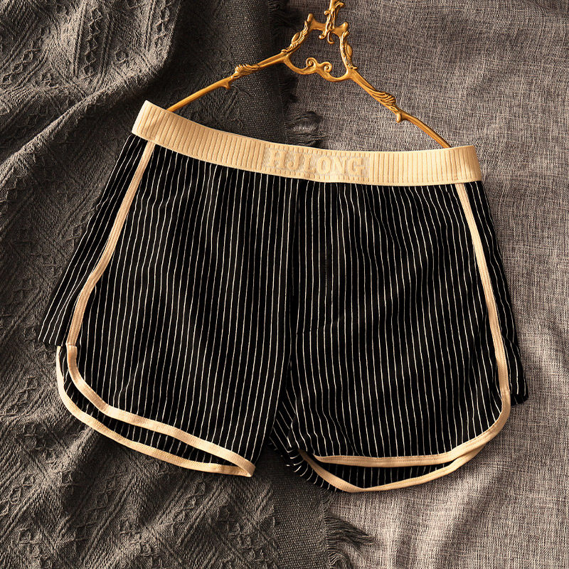 纯棉条纹男士阿罗裤男生宽松运动平角裤男式休闲居家透气四角短裤,淘宝优惠券,粉丝福利购,淘宝优惠卷