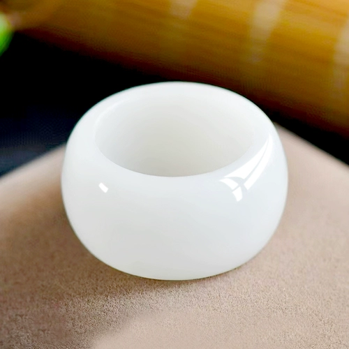 Природная руда из белого нефрита, кольцо, ручка, украшение в руку