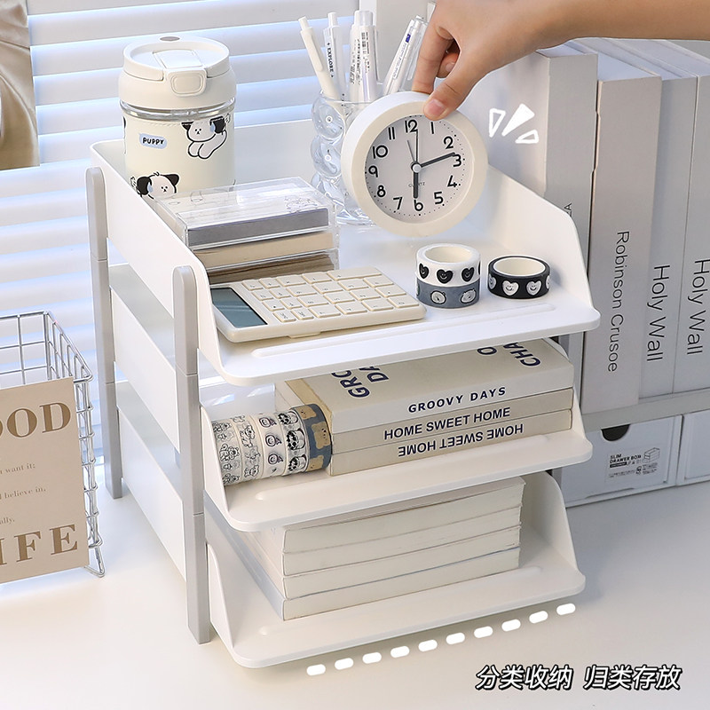 文件架多功能办公室多层a4纸收纳资料架桌面整理置物架工位神器 - 图3