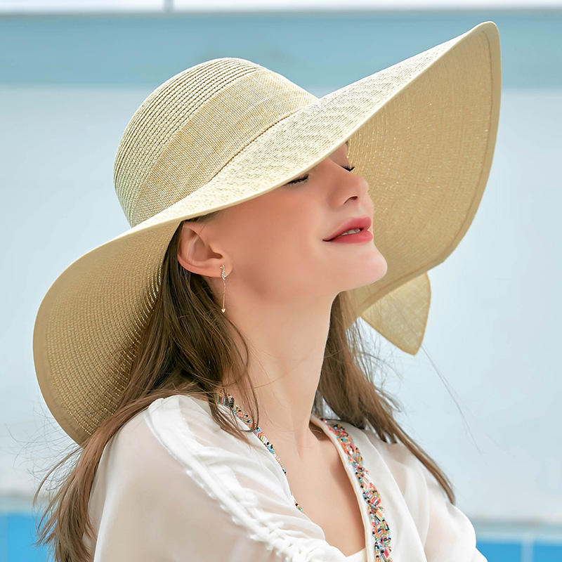 草帽女沙滩大帽檐遮阳帽女士时尚网红款海边度假防晒太阳帽子凉帽