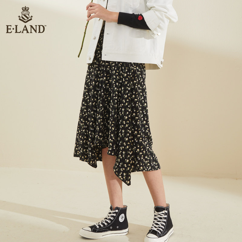 eland2020夏季新款碎花印花超仙 ELAND半身裙
