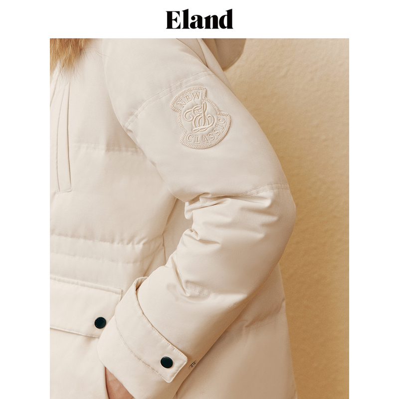 【保暖鹅绒】Eland衣恋羽绒服女挺阔防风貉子毛领外套冬-图2