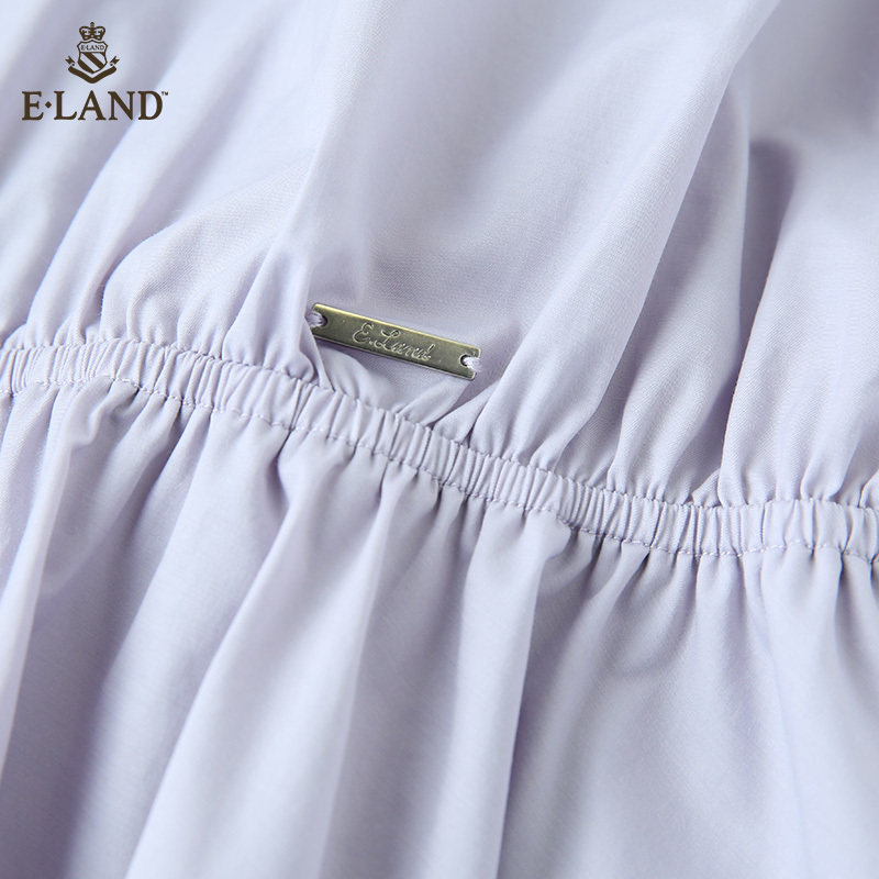 eland夏季新款法式桔梗裙很仙v领 ELAND连衣裙