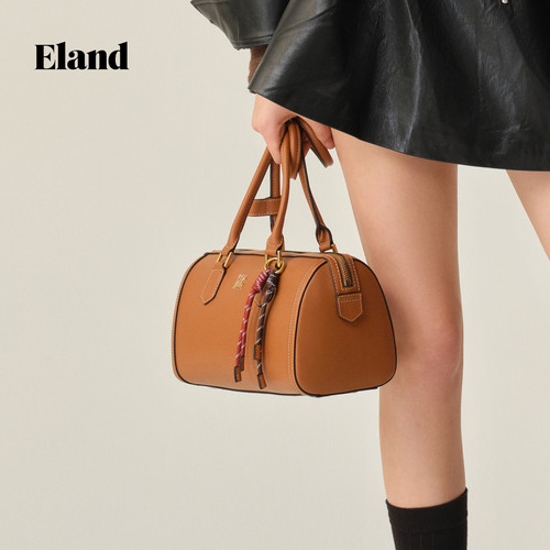 Eland衣恋女士包袋手提包波士顿廓形斜挎包冬季新款 - 图2