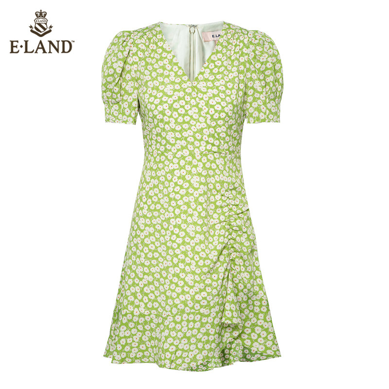 eland2020夏季新款清新碎花连衣裙 ELAND连衣裙