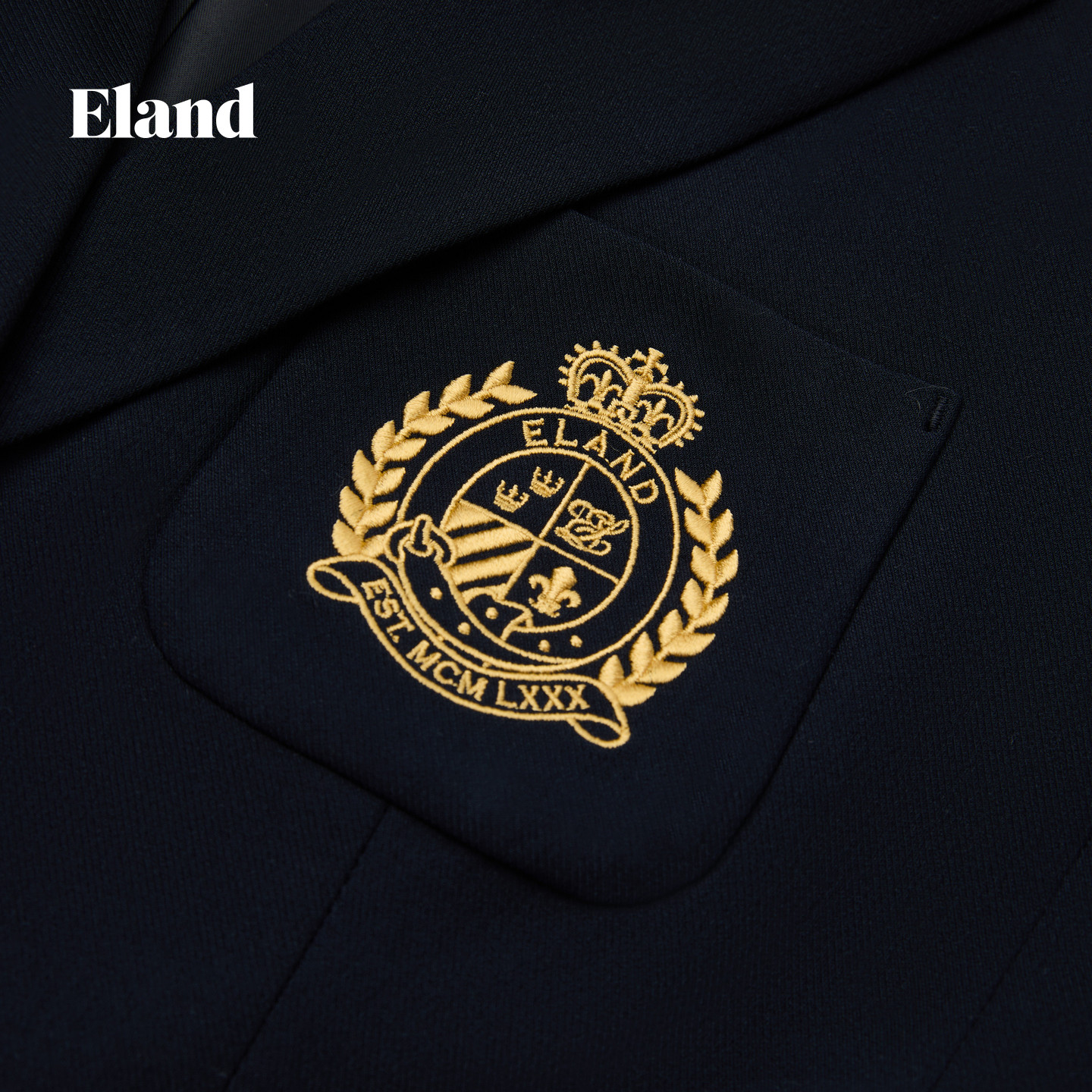 Eland衣恋西装女时尚商务刺绣徽章长袖外套2026春夏新款